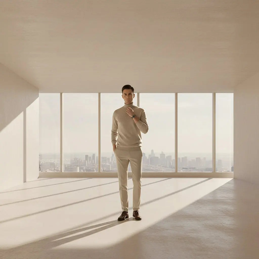 New Autumn And Winter Men's Sweater Solid Color Anti-Pilling Worsted Cardigan Knitted Long-Sleeved Half-Turtleneck Sweater Men's Wear