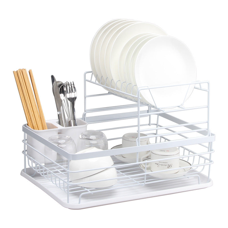 Wrought Iron Tableware Storage Dish Rack Multifunctional Kitchen Racks Large Capacity Drain Dish Rack