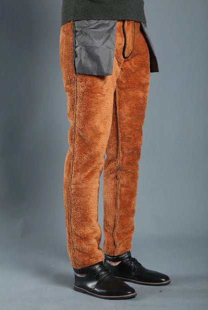Spring And Summer Models Autumn And Winter Models Plus Velvet Thick Leather Pants Men's Slim Locomotive Warm Pencil Pants Men's Windproof Casual Trousers