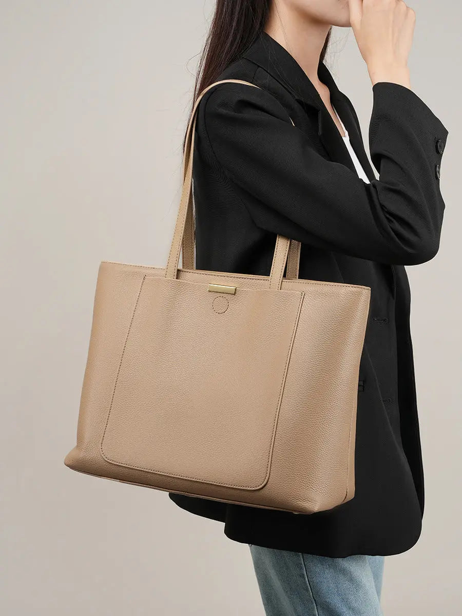 Women's Top-Grain Cowhide Leather Large Tote Bag