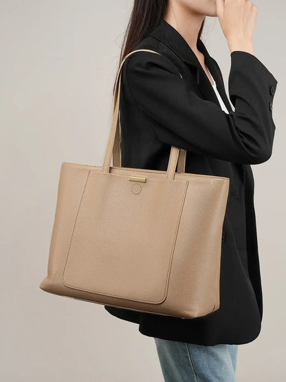 Women's Top-Grain Cowhide Leather Large Tote Bag
