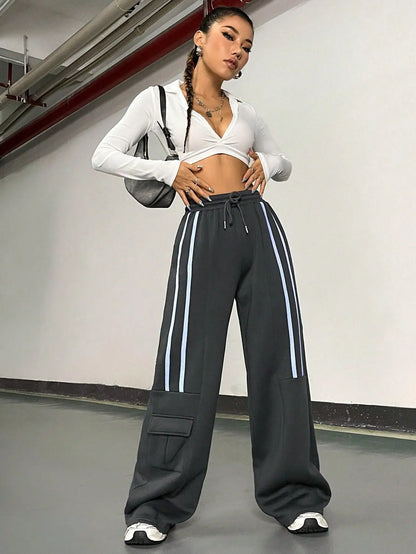 72727# Design Overalls Women's American Retro Casual Sports Sweatpants