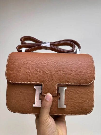 Women's Textured Cowhide Leather Flap Crossbody Bag