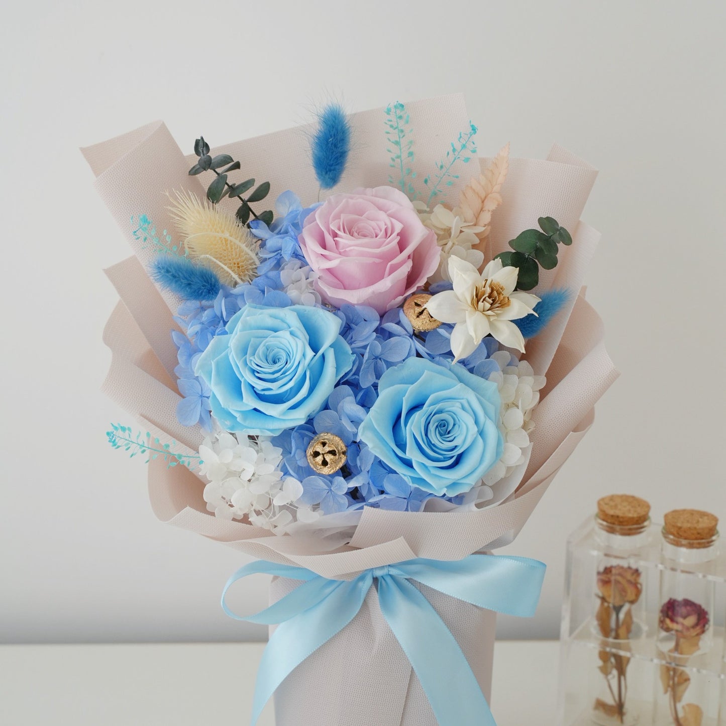 Blue Bouquet Immortal Bouquet Finished High Sense Bouquet Teacher's Day Gift Tanabata Gift