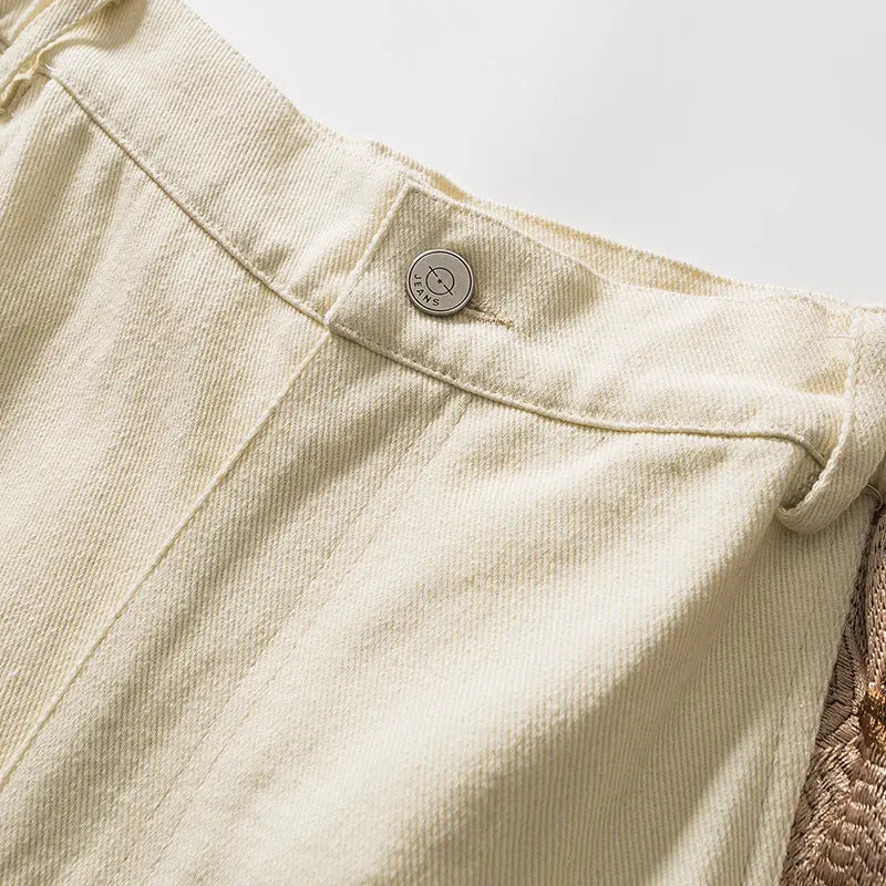 New National Tide Embroidery Stitching Beach Shorts Men's Ins Loose All-match Casual Five-point Pants