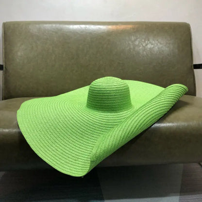 [Spot] Oversized Brim Straw Hat Foldable Seaside Beach Hat Women's Summer Vacation Sunscreen Hat Sun Hat