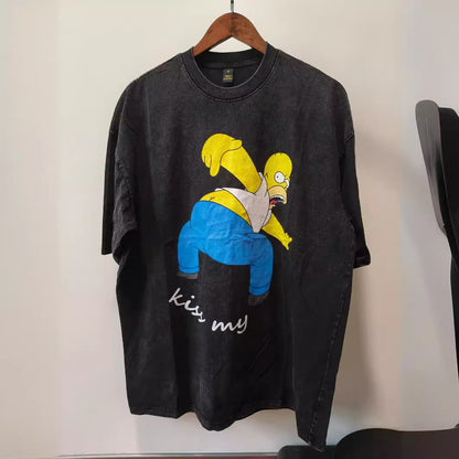 Heavy Washed Antique T-Shirt For Men And Women American-style Hiphop Street Brand Short-sleeved Antique Tee
