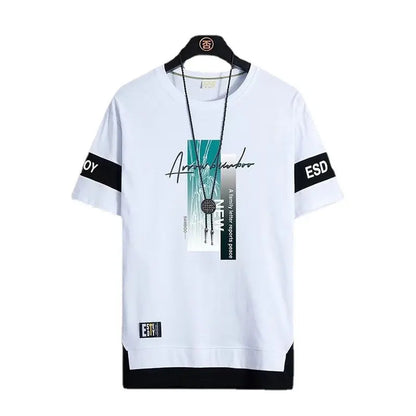 Short-sleeved T-shirt Men's Tide Brand Summer Thin Section New Half-sleeved Men's Ice Silk T-shirt Loose Youth Clothes T