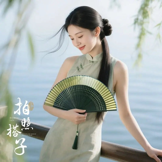 Folding Fan, Ancient Style, Summer Portable Folding Small Fan, New Chinese Style, Classical Female Hanfu Cheongsam Dance Fan