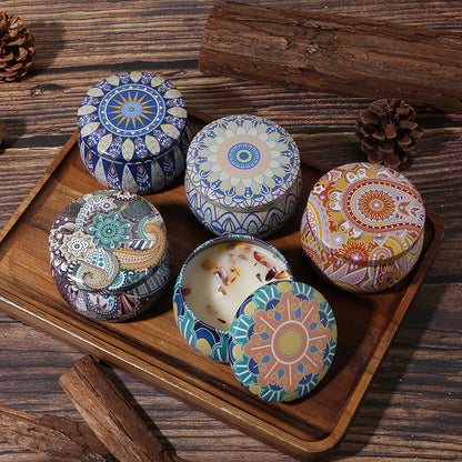 Cross-border Southeast Asia Tinplate Can Indoor Dried Flowers Aromatherapy Candle Birthday Gift Fragrance Expansion Creative Fragrance Candle