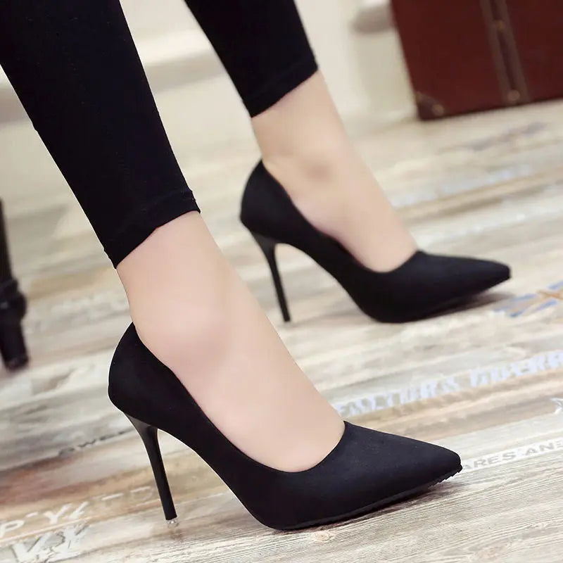 Work Shoes Female Black Professional Temperament Long Standing Not Tired Feet Work High Heels Interview Etiquette Stiletto Formal Shoes