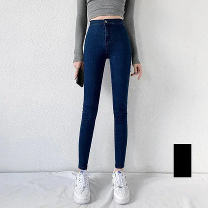 Classic European And American Jeans Women's 2021 Autumn High-waisted Tight-fitting Hip-lifting Pencil Pants Slim And Slim Pencil Pants