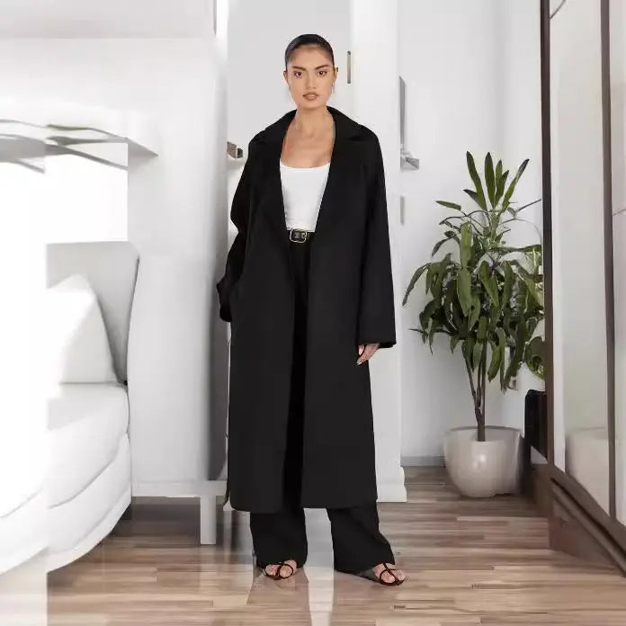 New Loose Fashion Long Coat Women's Knitted Cardigan Woolen Jacket