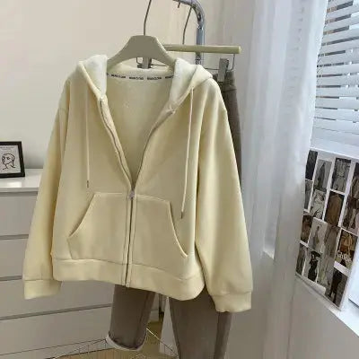 Fleece Hooded Sweater Women's Loose Casual