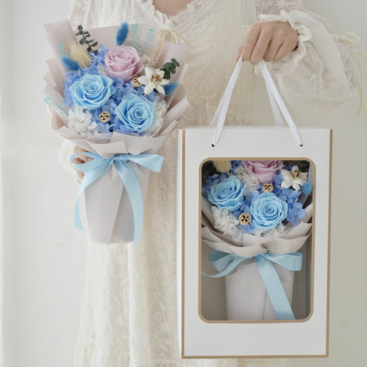 Blue Bouquet Immortal Bouquet Finished High Sense Bouquet Teacher's Day Gift Tanabata Gift