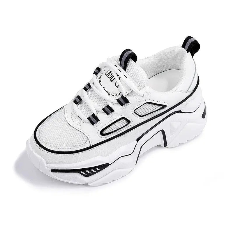 Dad Shoes Women's 2022 Spring And Summer New Korean Version Of The Small White Shoes Sponge Cake Thick Bottom Mesh Breathable Casual Style Sports Shoes