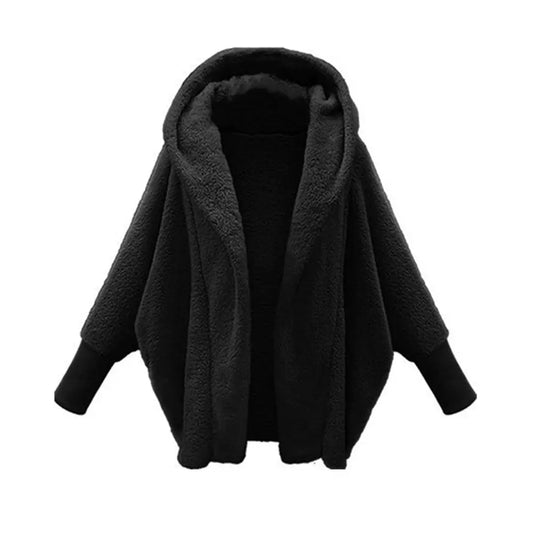 Aliexpress Wish Ebay2025 Autumn And Winter European And American Women's Clothing Solid Color Long-Sleeved Hooded Loose Plush Velvet Jacket For Women