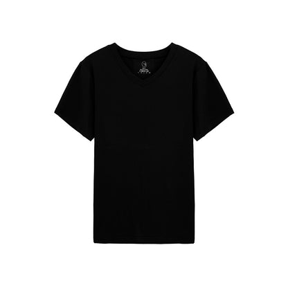 Summer Short-sleeved T-shirt Men&#039;s Black, White And Gray V-neck Three-piece Milk Silk Cloud Solid Color Casual Half-sleeve Top