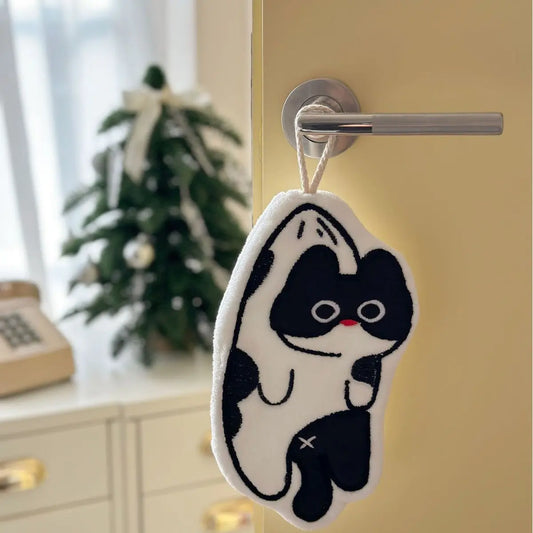 Cute Animal Hanging Hand Towel – Soft Plush Absorbent Bathroom Towel