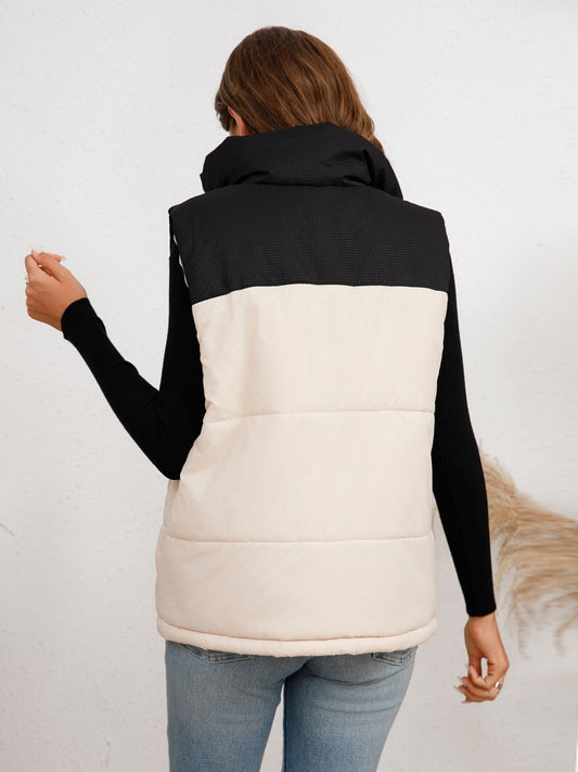 Winter European And American Coats Women&#039;s Cotton Vests 2023 Amazon New Zipper Stand Collar Warm Vest Jacket
