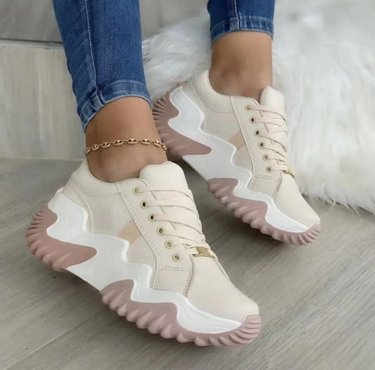 New Style Inner Heightened European And American Thick-soled Muffin With Casual Lace-up Shoes  Large Size Women&amp;#039;s Shoes