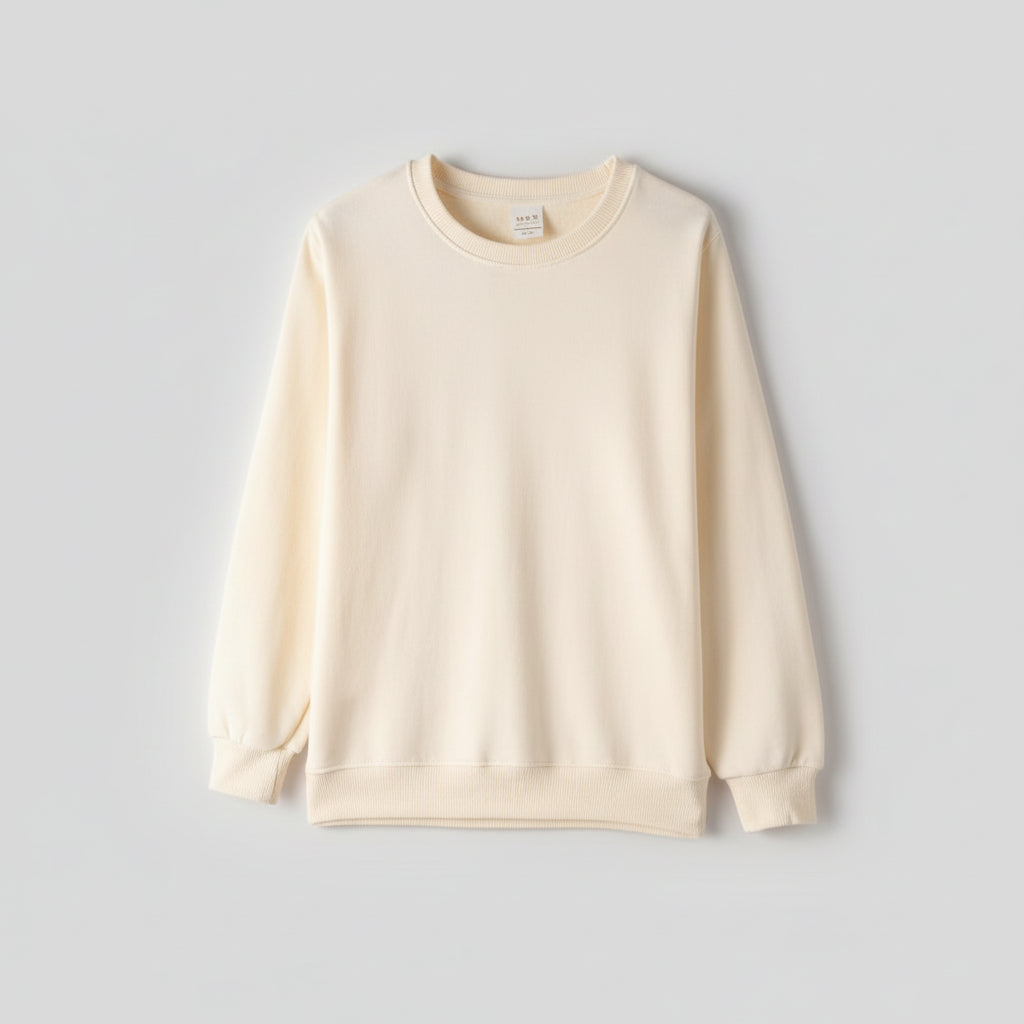 Autumn Men's Pure Cotton Terry Sweater Loose Pullover Fashionable All-match Long Sleeve Top Round Neck Solid Color Coat Men's