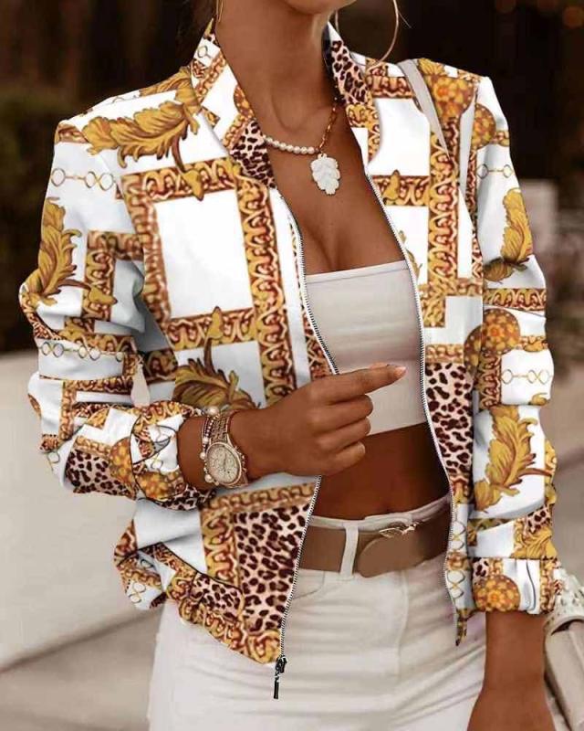 2021 Independent Station Wish Amazon Explosions Autumn Long Sleeve Zipper Decorative Cardigan Coat Small Coat