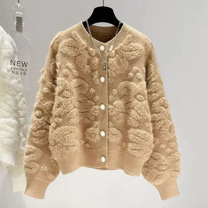 Polyester Women's New Knitted Cardigan Sweater