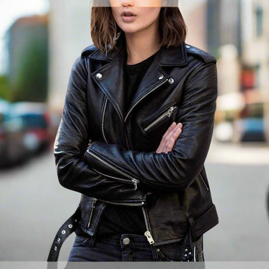 Cross-border Spring And Autumn Plus Size Women&#039;s Short Women&#039;s Leather Jacket European And American PU Motorcycle Wear Slim Winter Clothes Wallet Overcome