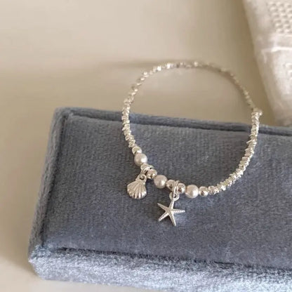 Mariselle Natural Pearl Bracelet Ocean Star & Shell Charm