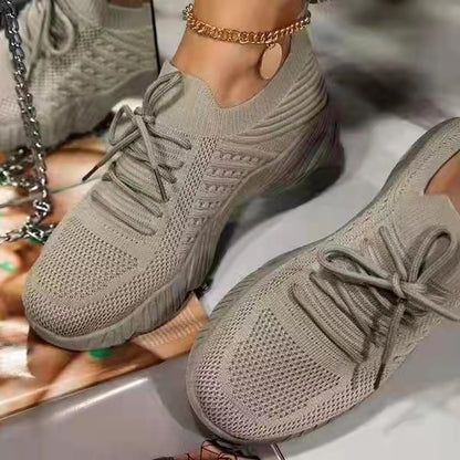 2022 Independent Station Spring And Autumn New Flying Weaving Women&#039;s Shoes Air Cushion Bottom Large Size Mesh Breathable Casual Shoes Cross-border Women&#039;s Shoes