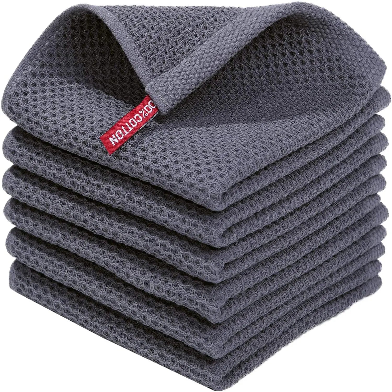 Amazon Hot Sale Pure Cotton Honeycomb Kitchen Square Towel Set Easy Clean Waffle Square With Hook Wholesale