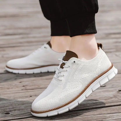 Cross-border Amazon Lightweight Lace-up Sports Casual Shoes Flying Knit Breathable Single Shoes Fashionable Versatile Trendy Shoes Large Size Men's Shoes