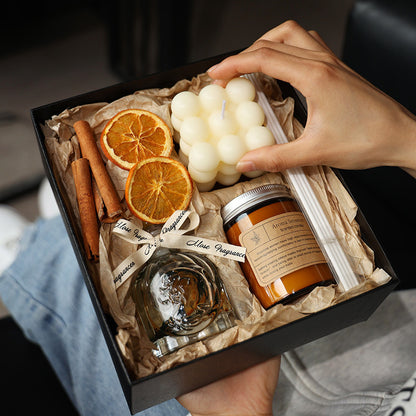 National Day Accompanying Ceremony Aromatherapy Candle Gift Box Advanced Atmosphere Aroma Indoor Lasting Fresh Incense Creative Hair