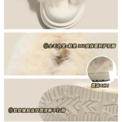 Women's Fluffy Lace-Up Chunky Platform Winter Boots