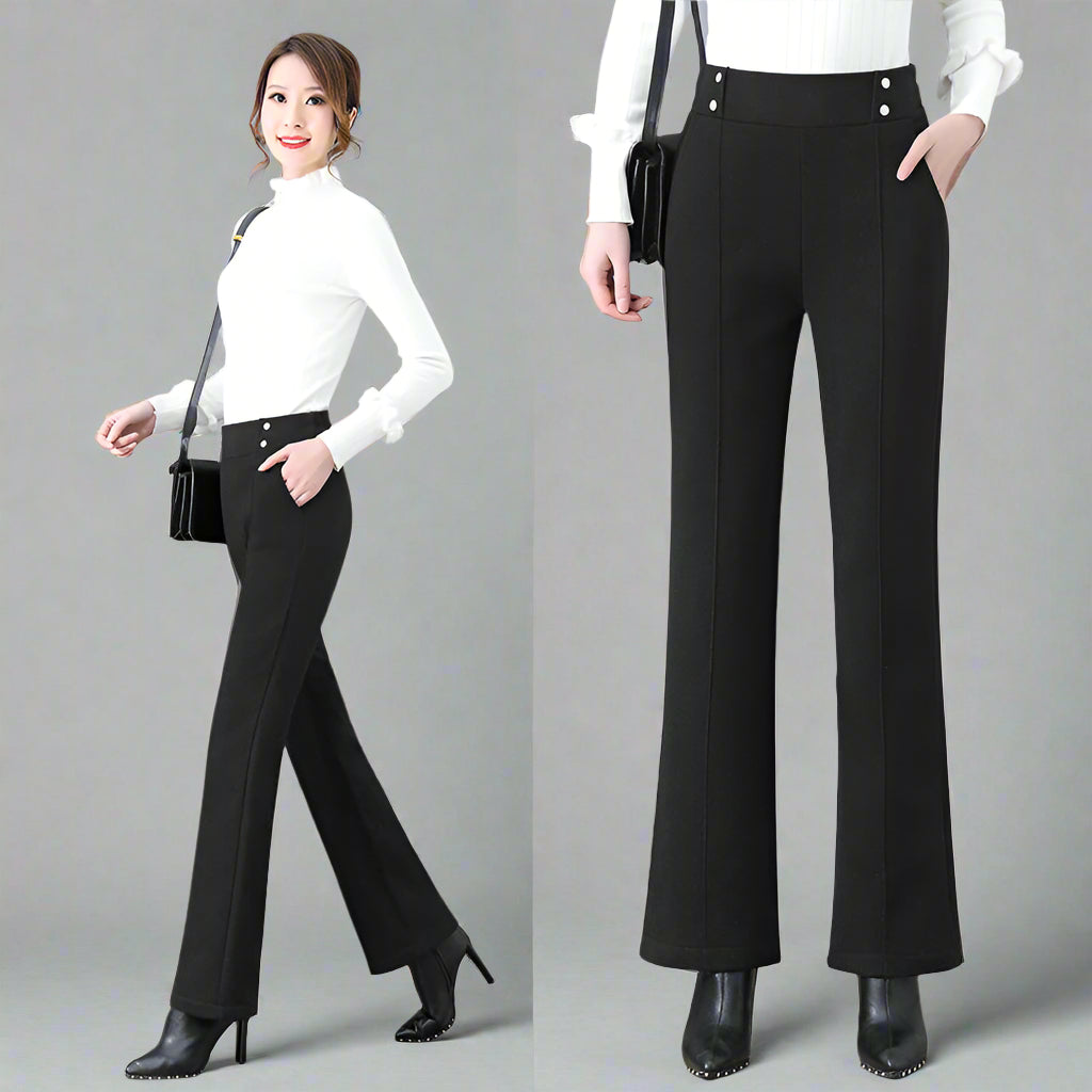 Woolen Bell-bottom Pants Women&#039;s Autumn Drape High Waist Slimming All-match Micro-launched Casual Pants Women&#039;s Trousers
