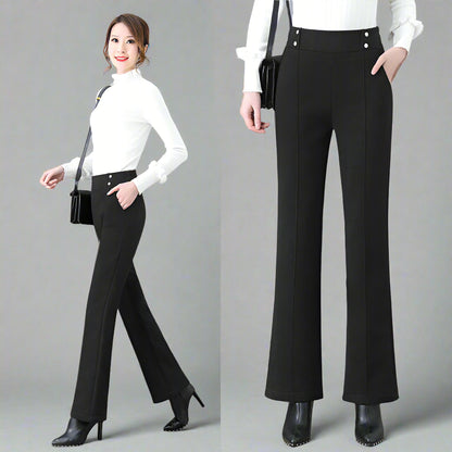 Woolen Bell-bottom Pants Women&#039;s Autumn Drape High Waist Slimming All-match Micro-launched Casual Pants Women&#039;s Trousers
