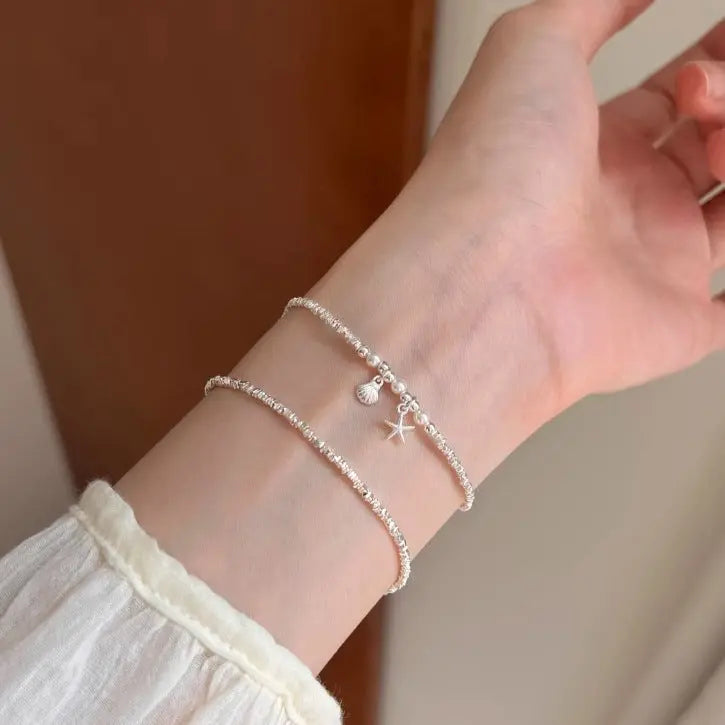 Mariselle Natural Pearl Bracelet Ocean Star & Shell Charm