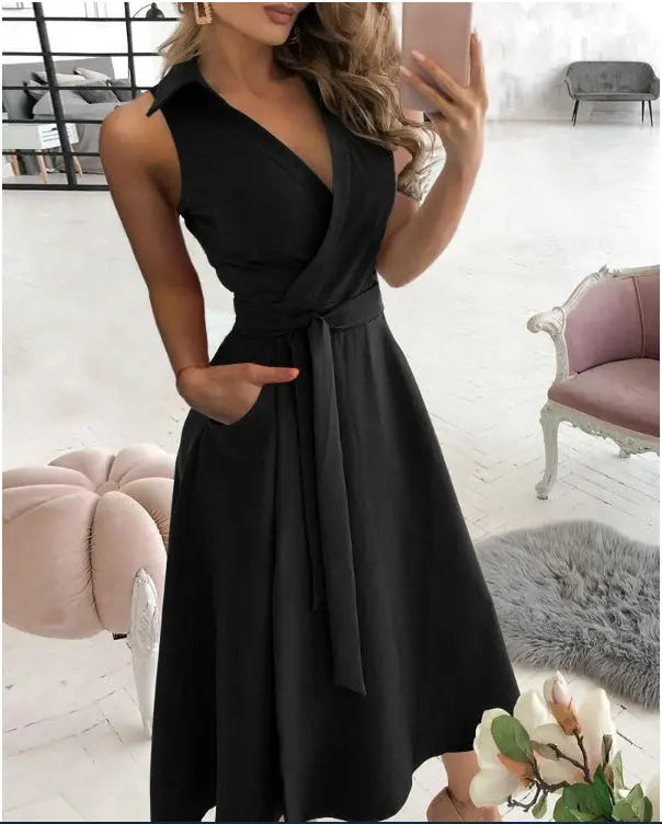 Hot Style Spring And Summer Fashion Long-sleeved V-neck Printed Bag Hip Dress Women's Clothing