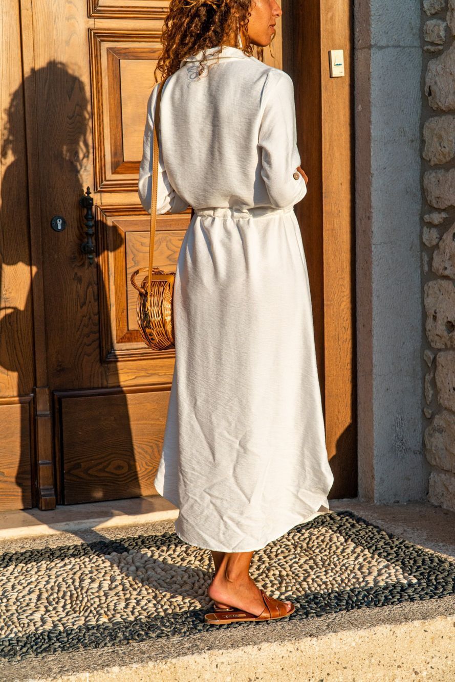 Cross-border 2021 Autumn And Winter European And American Wish Foreign Trade Amazon Women&#039;s New Long-sleeved Lace-up Button Shirt Dress