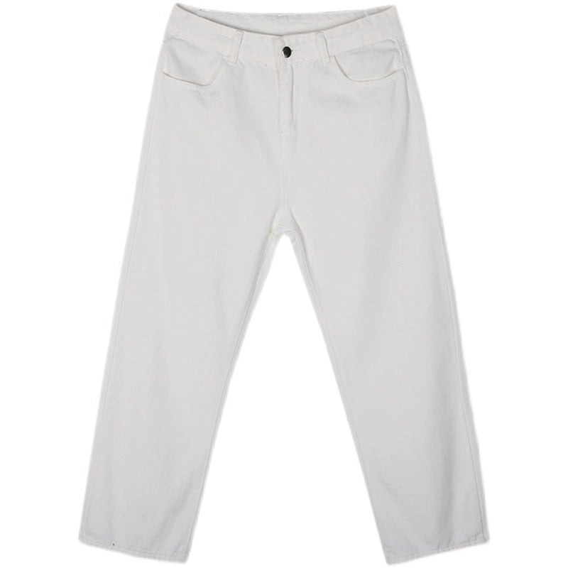 New White Jeans Men&#039;s Ins Trendy Brand Loose All-match Wide-leg Pants Casual Straight Pants Men&#039;s Spring And Autumn