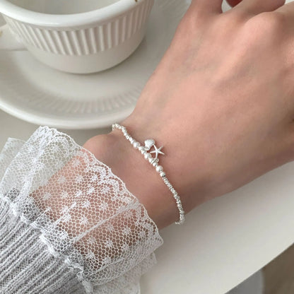 Mariselle Natural Pearl Bracelet Ocean Star & Shell Charm