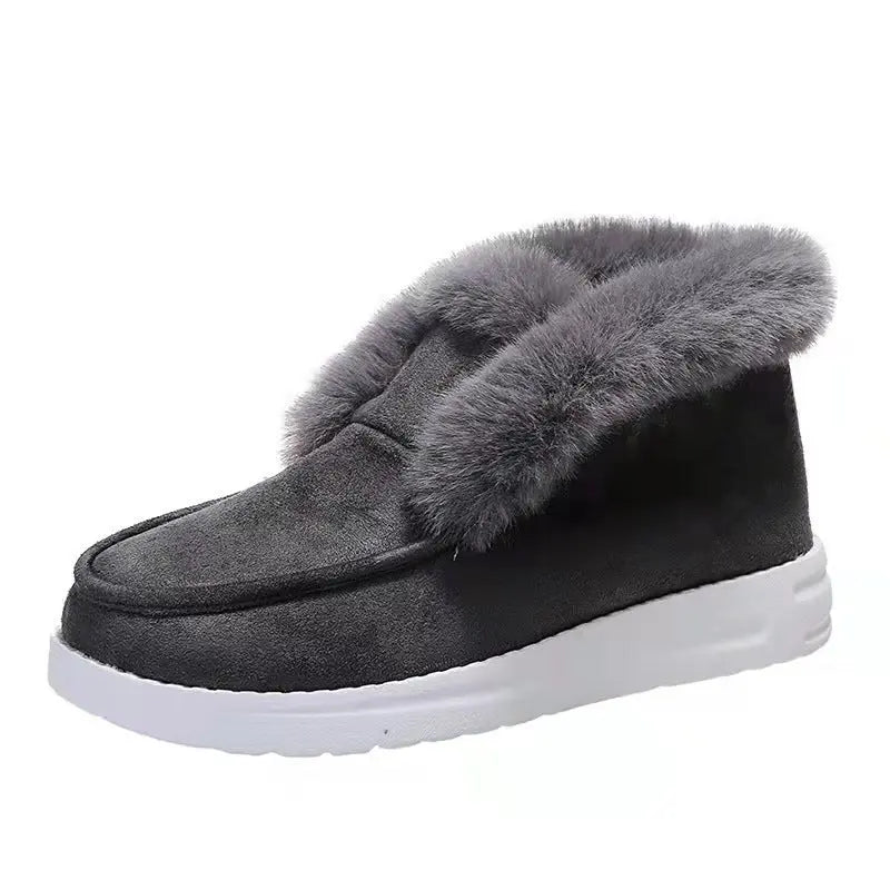 Women's Fluffy Trim Winter Loafer Shoes