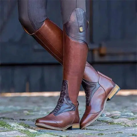Women's Knee-High Riding-Style Boots – Black & Brown
