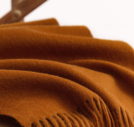 Mongolia Wool Scarf Autumn And Winter Ladies Widened Plain Wool Shawl