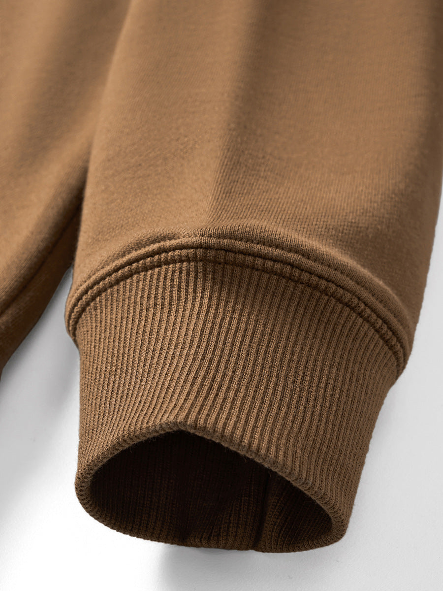 Advanced Sense 380G Heavy Cotton Round Neck Inverted Triangle Sweater Men's Jacket Autumn And Winter Bottoming Shirt Long Sleeve Men's Sweater