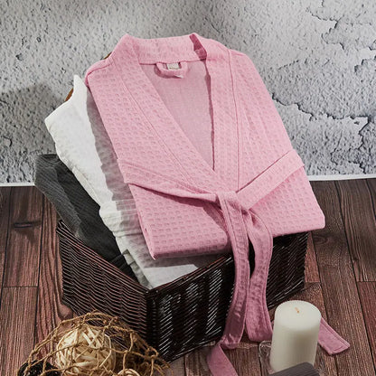 Bathrobe Summer Spring And Autumn Thickened Nightgown Loose Waffle Bathrobe Beauty Salon Hotel Spring And Summer Morning Robe Couple Pajamas
