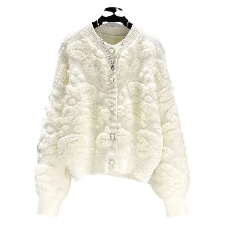 Polyester Women's New Knitted Cardigan Sweater