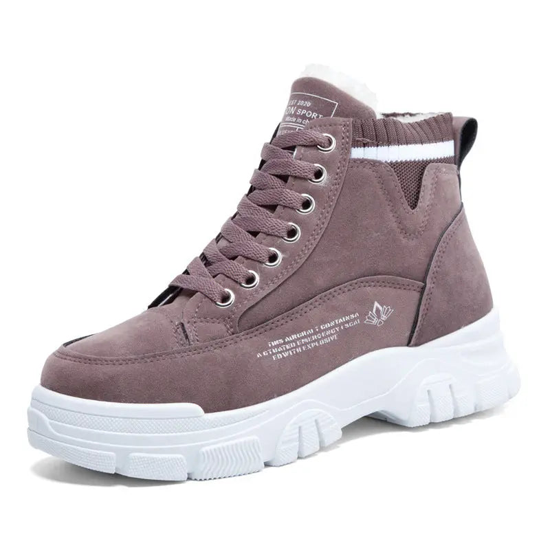 Women's Fleece-Lined Chunky High-Top Trainers