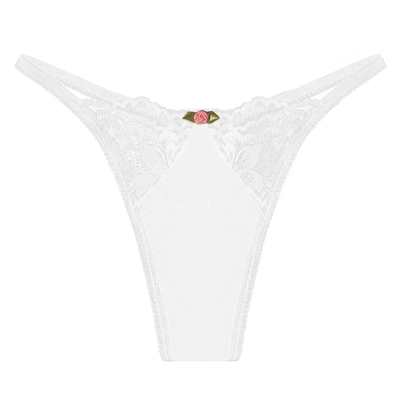 European Style Women&#039;s Comfortable Simple Sexy Seamless Lace Thong Panties Underwear